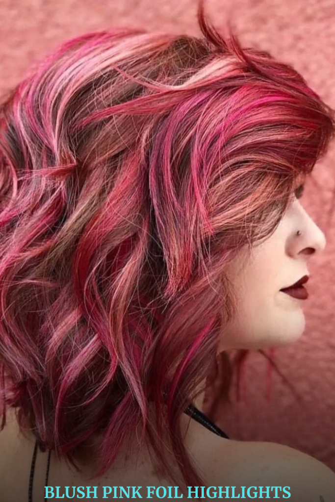 Blush Pink Foil Highlights