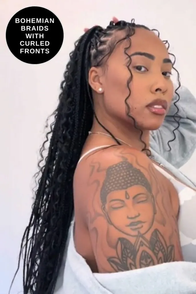 Bohemian Braids with Curled Fronts