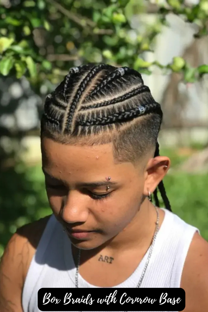 Box Braids with Cornrow Base