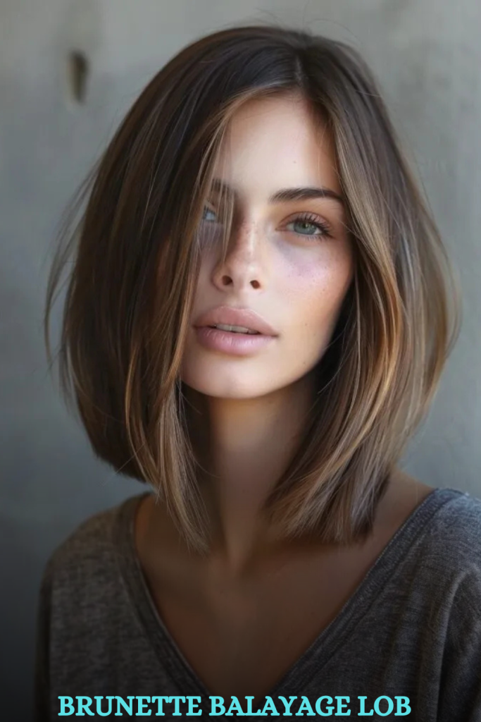 Brunette Balayage Lob