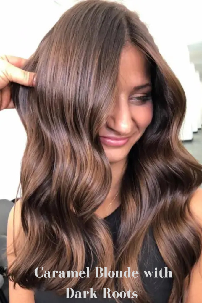 Caramel Blonde with Dark Roots