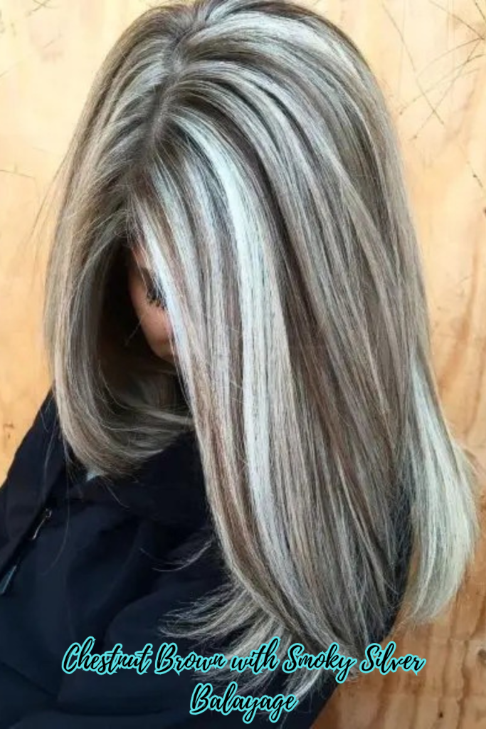 Chestnut Brown with Smoky Silver Balayage