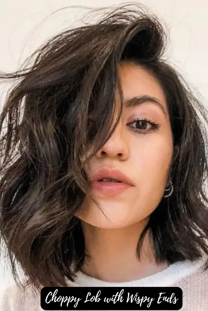 Choppy Lob with Wispy Ends