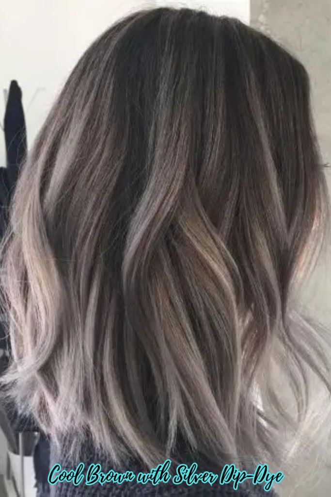 Cool Brown with Silver Dip-Dye