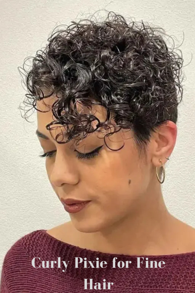 Curly Pixie for Fine Hair