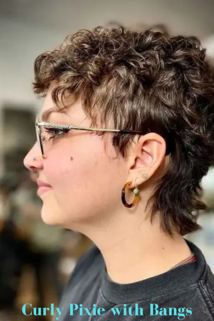 Curly Pixie with Bangs