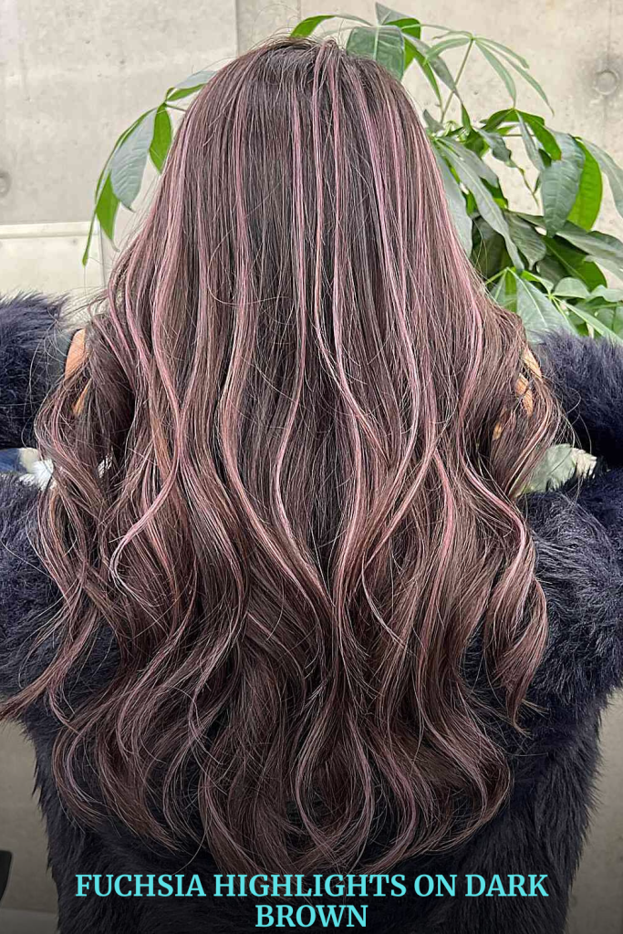 Fuchsia Highlights on Dark Brown