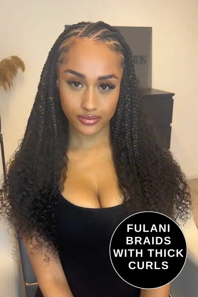 Fulani Braids with Thick Curls