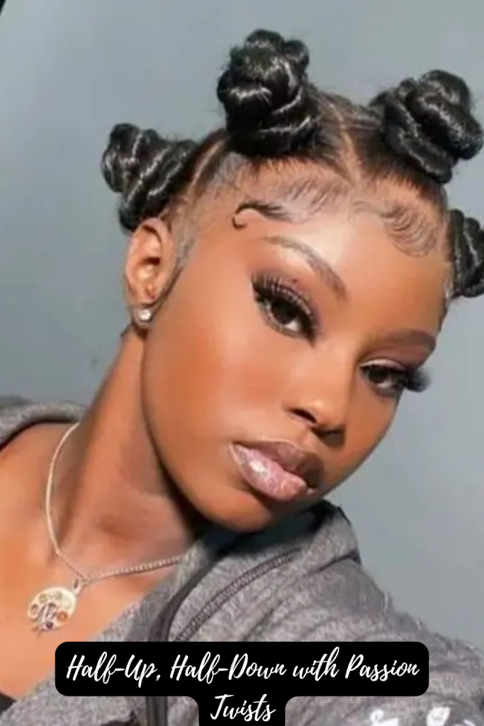 Half-Up, Half-Down with Passion Twists