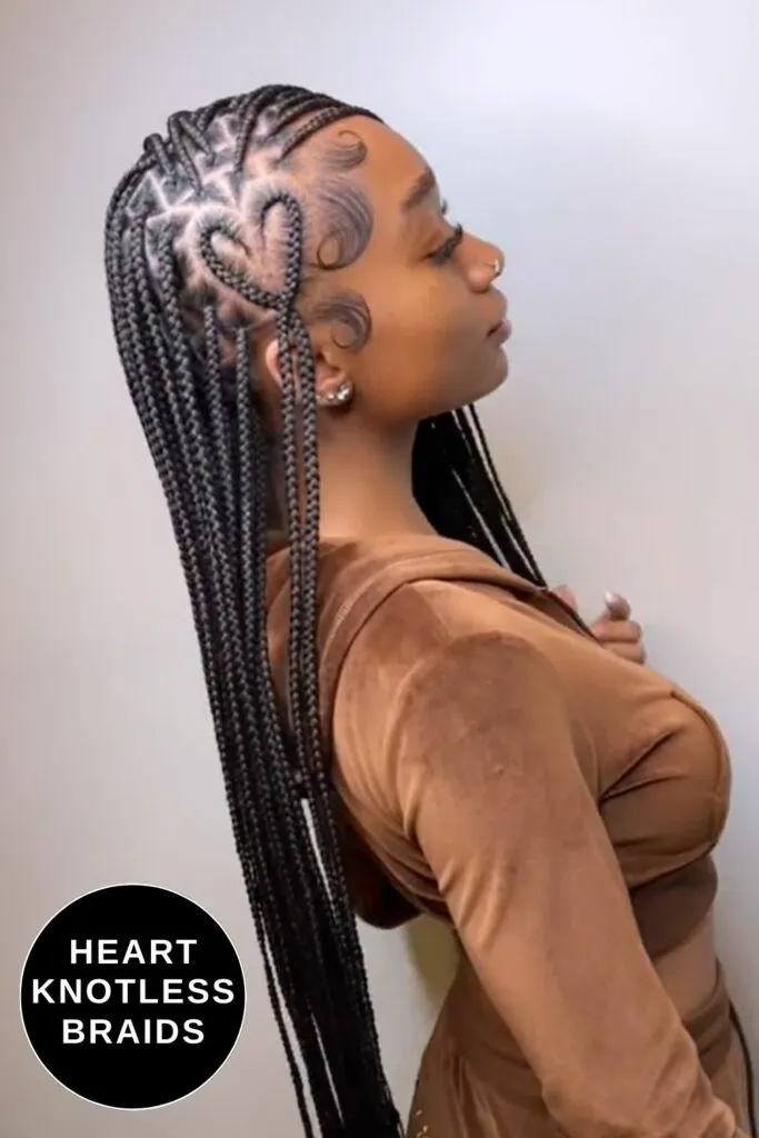 Heart Knotless Braids