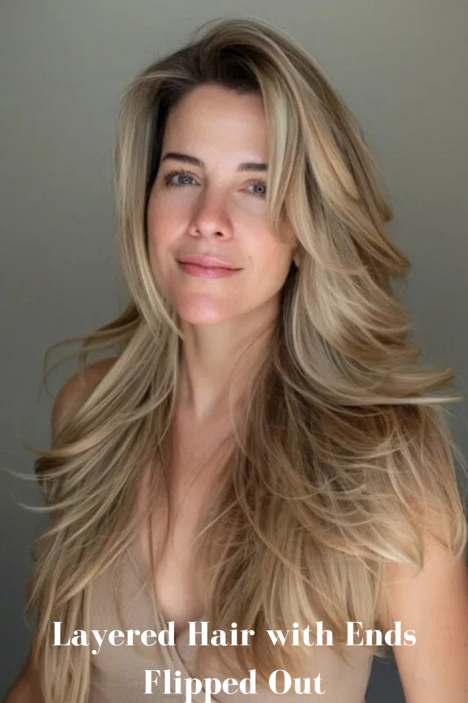 Layered Hair with Ends Flipped Out