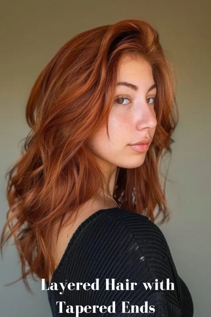 Layered Hair with Tapered Ends