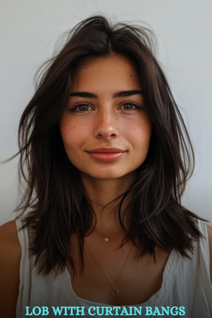 Lob with Curtain Bangs
