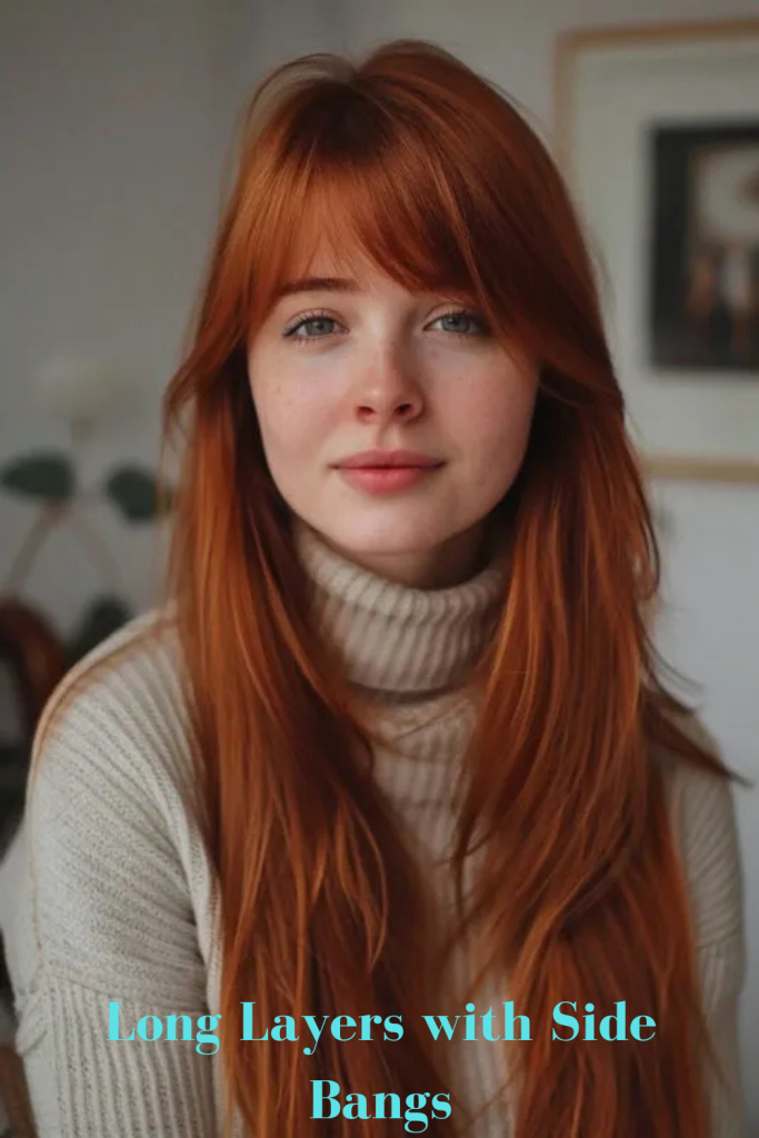 Long Layers with Side Bangs