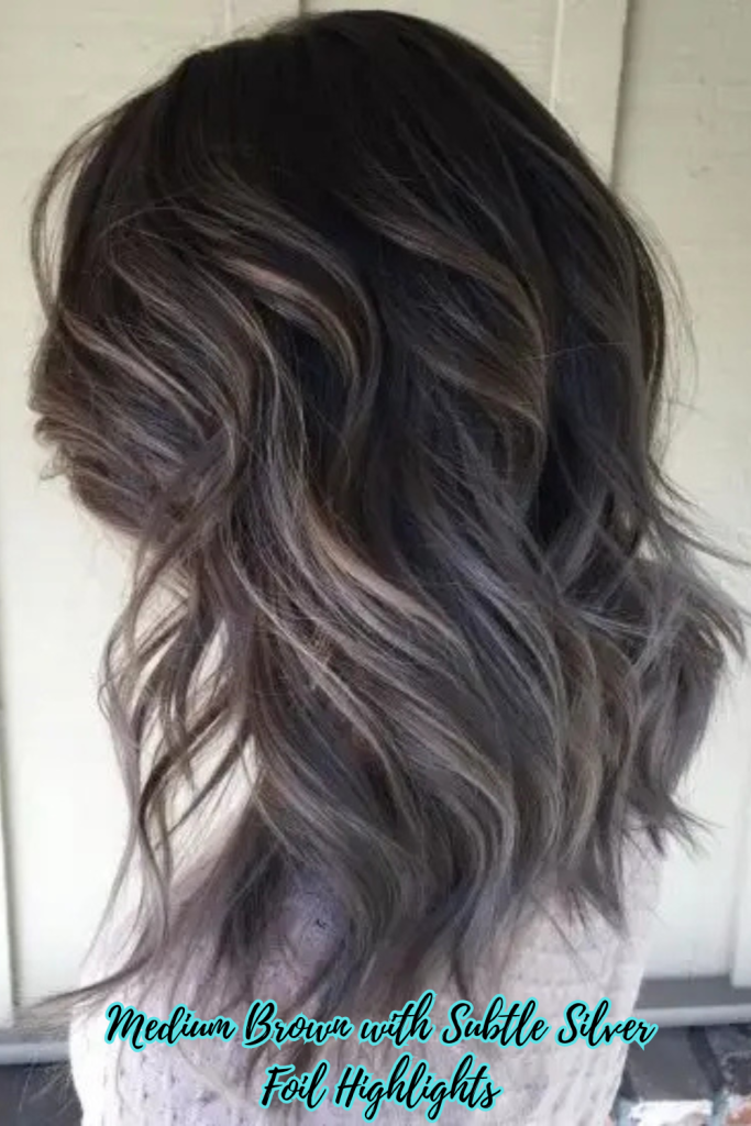 Medium Brown with Subtle Silver Foil Highlights