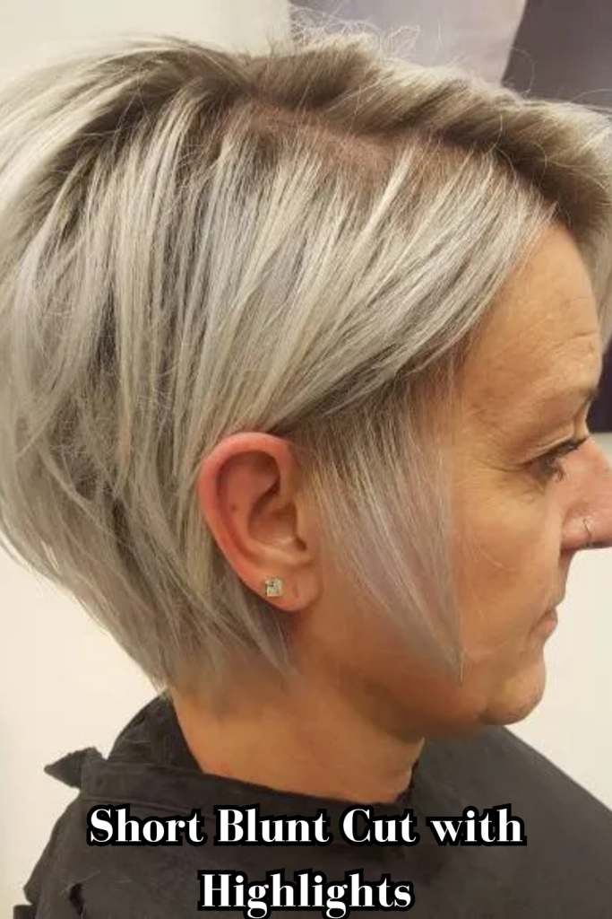 Short Blunt Cut with Highlights