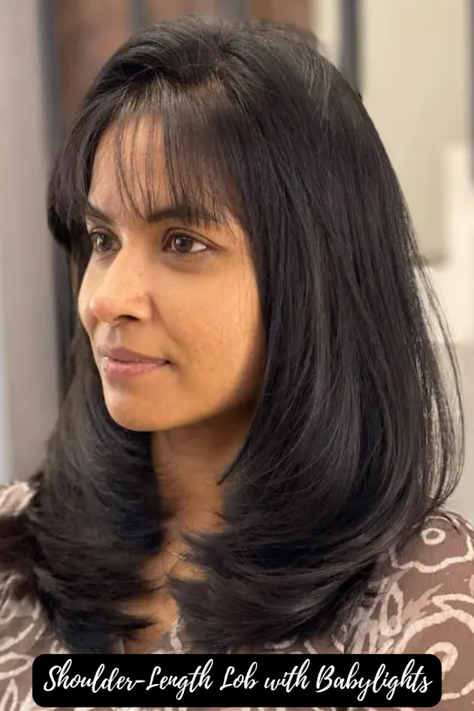 Shoulder-Length Lob with Babylights