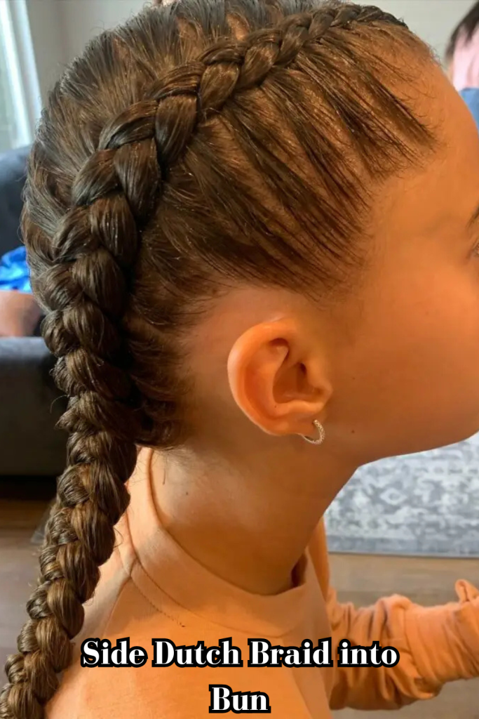 Side Dutch Braid into Bun