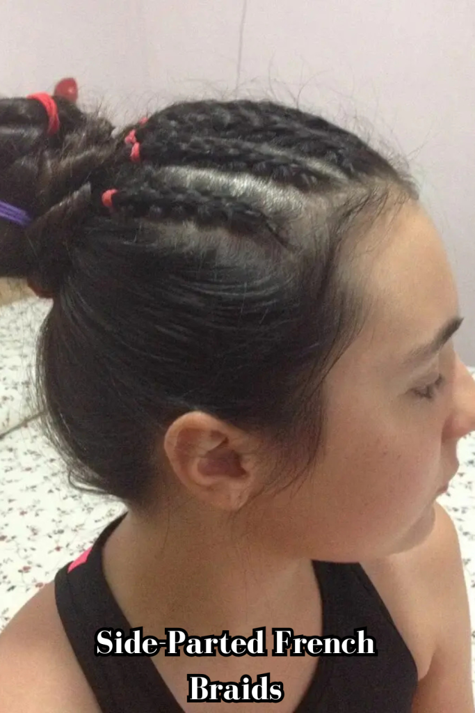 Side-Parted French Braids