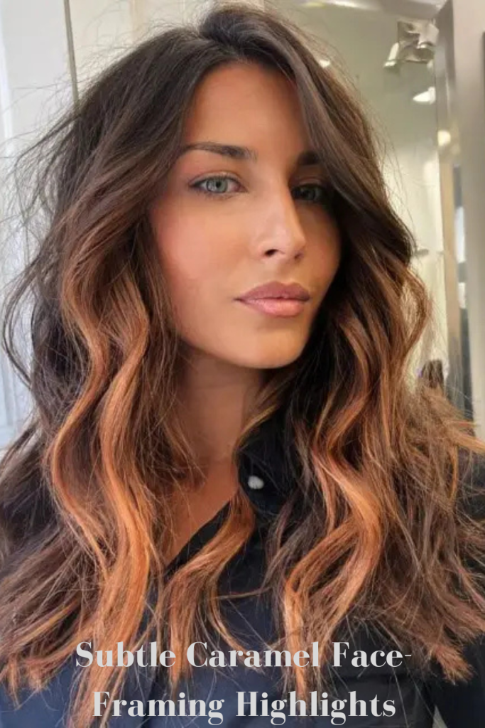 Subtle Caramel Face-Framing Highlights