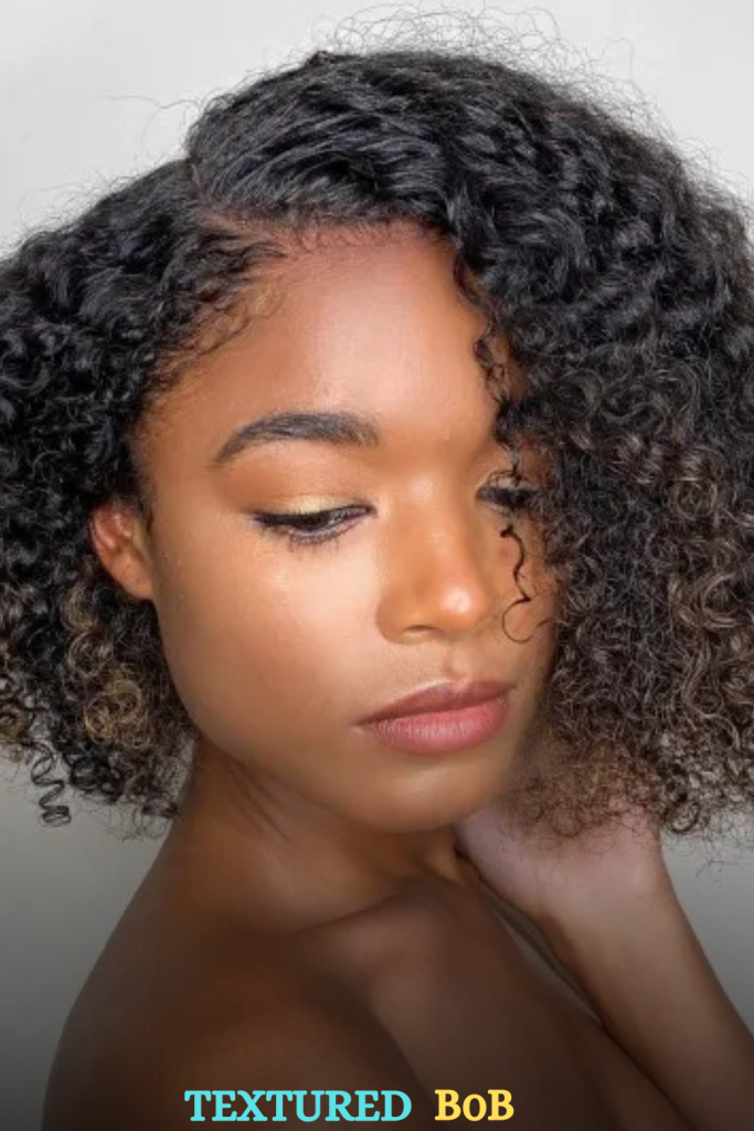 Textured Bob with Natural Hair