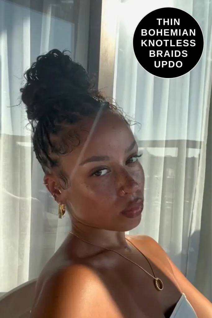 Thin Bohemian Knotless Braids