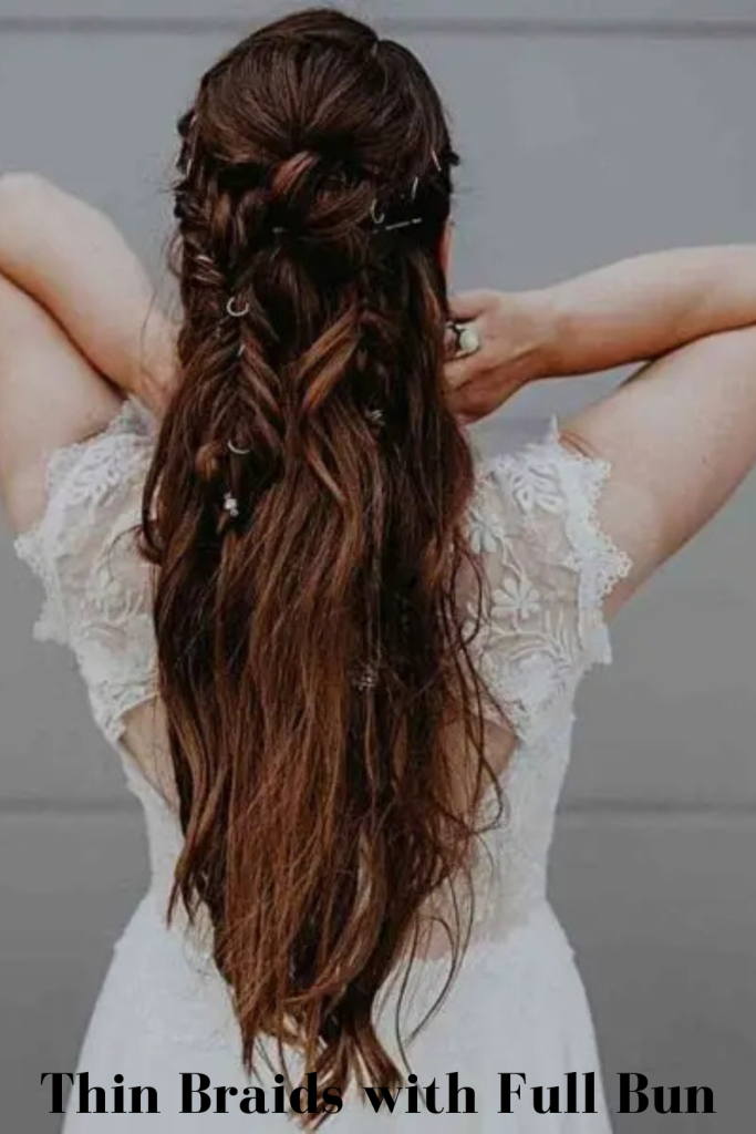 Thin Braids with Full Bun