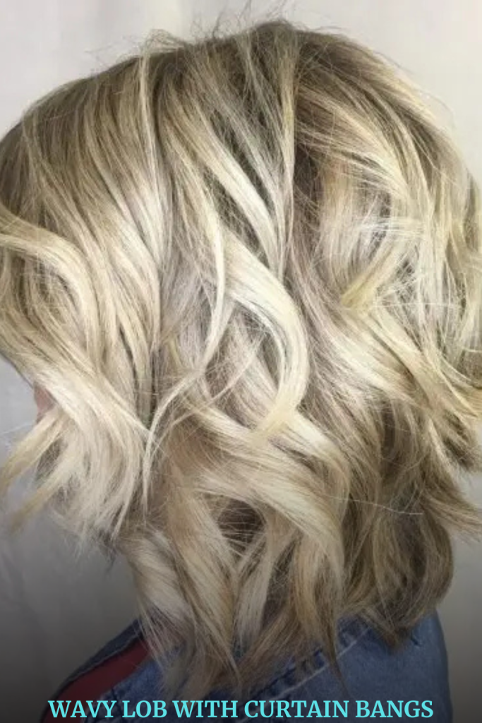 Wavy Lob with Curtain Bangs