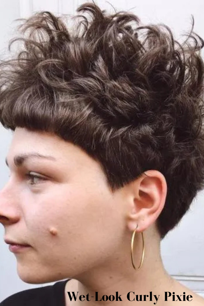 Wet-Look Curly Pixie