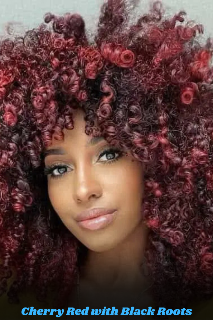 Cherry Red with Black Roots