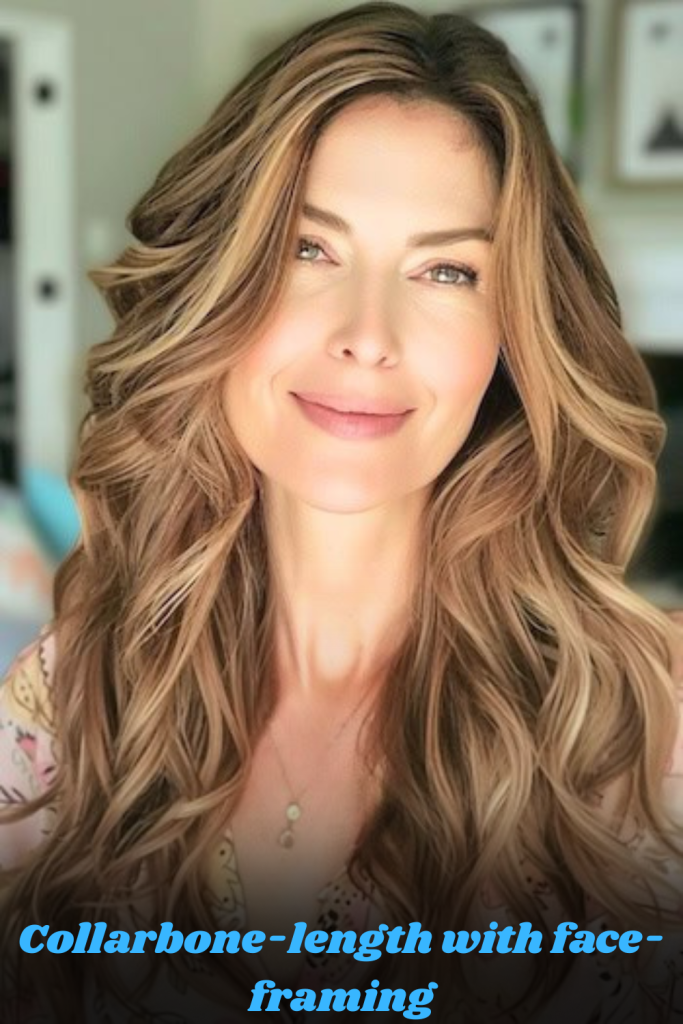 Collarbone-length with face-framing