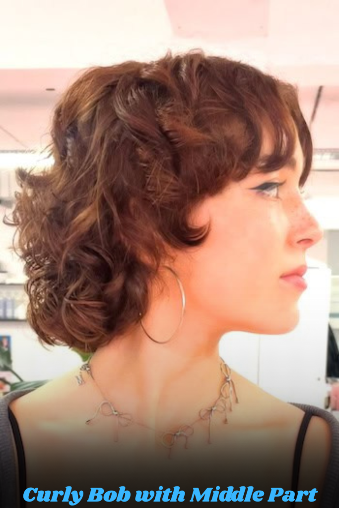 Curly Bob with Middle Part