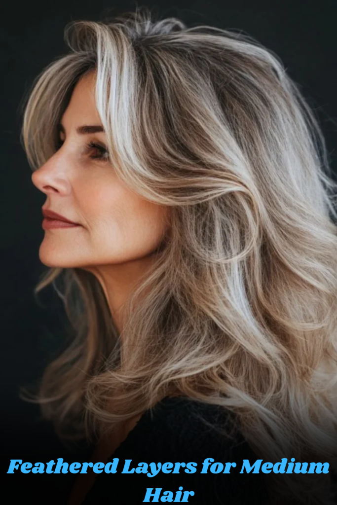 Feathered Layers for Medium Hair