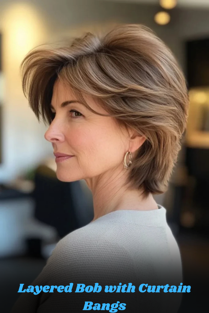 Layered Bob with Curtain Bangs
