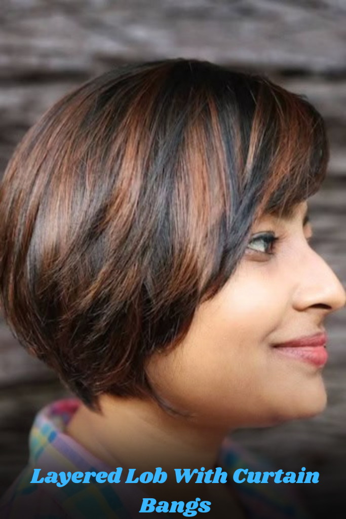 Layered Lob With Curtain Bangs