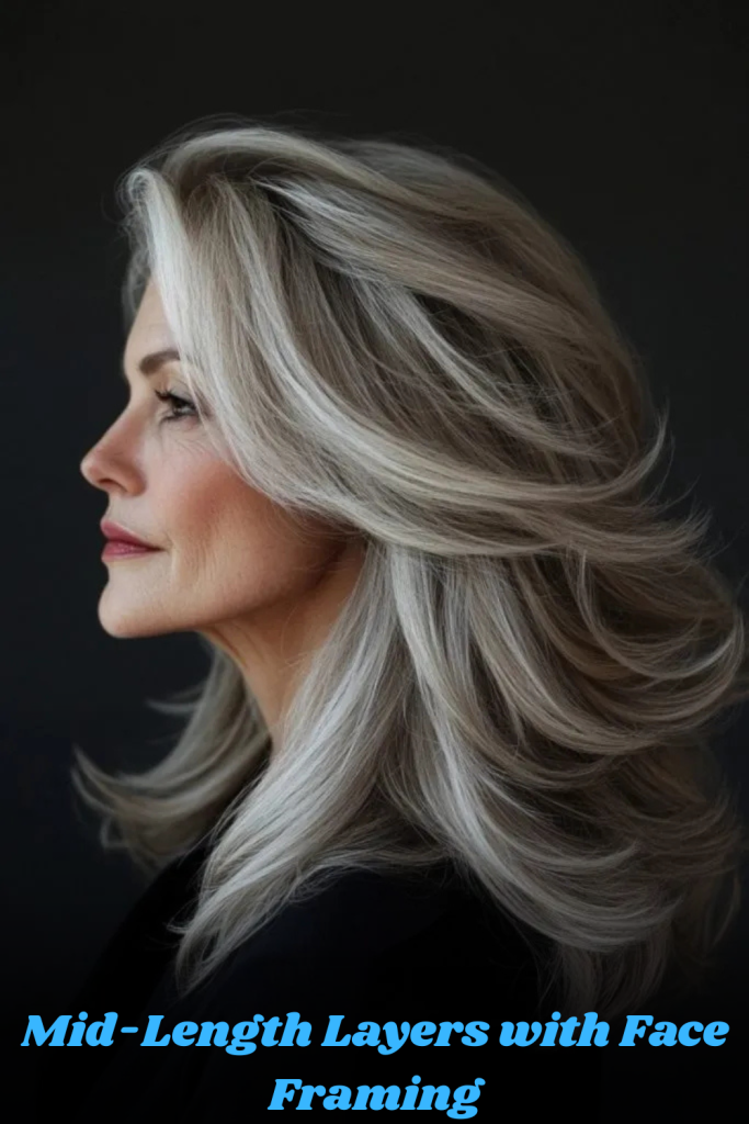 Mid-Length Layers with Face Framing
