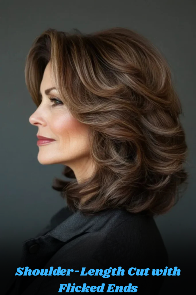 Shoulder-Length Cut with Flicked Ends