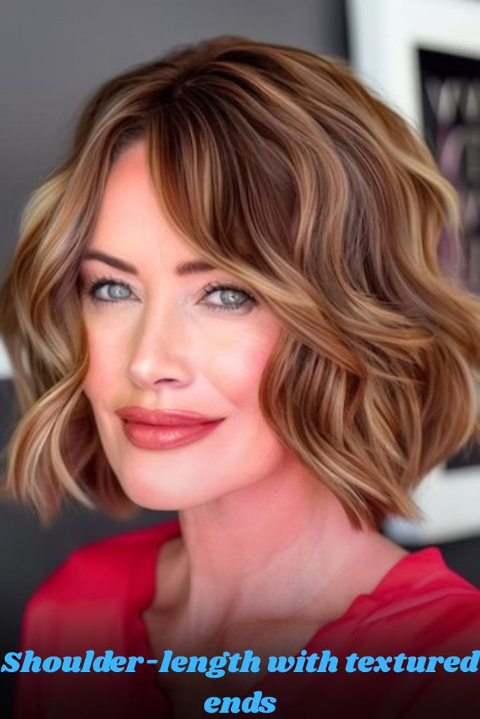 Shoulder-length with textured ends
