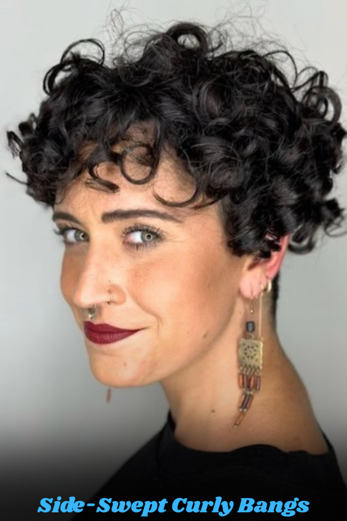 Side-Swept Curly Bangs