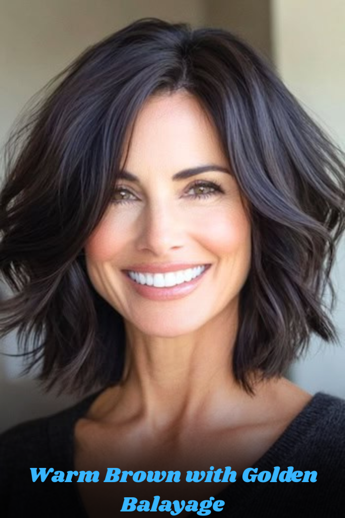 Warm Brown with Golden Balayage