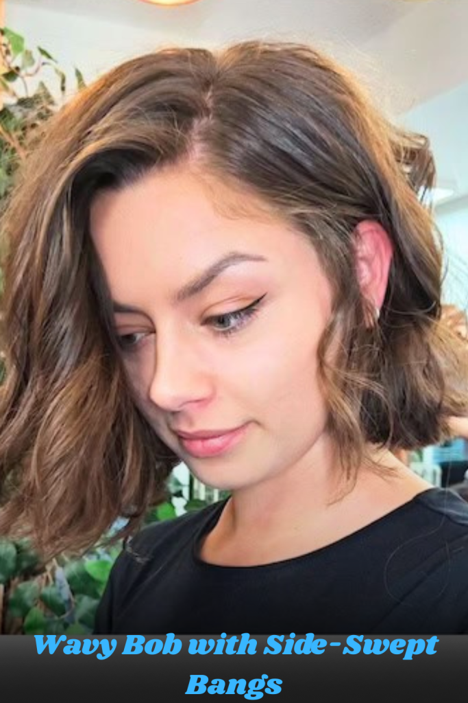 Wavy Bob with Side-Swept Bangs