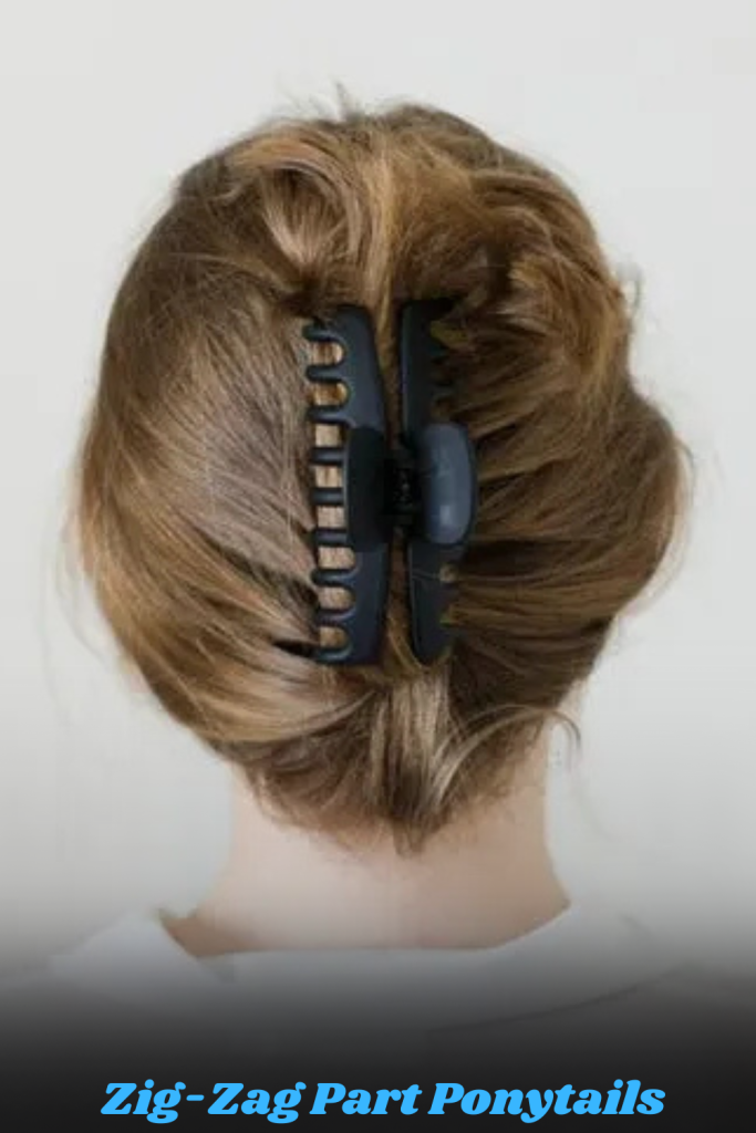 Zig-Zag Part Ponytails